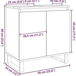 Vidaxl Armoire de salle de bain vieux bois 58x33x60 cm bois ingénierie