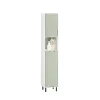 Meuble De Salle De Bains Faible Profondeur|Colonne De Salle De Bains|Sobuy Armoire de Salle de Bain, Meuble de Rangement avec Panier à Linge, BZR137-GR,