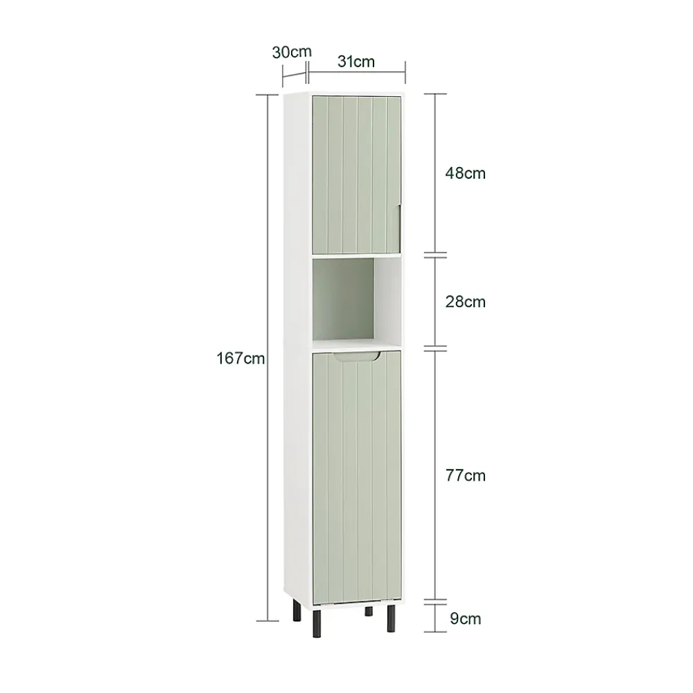 Meuble De Salle De Bains Faible Profondeur|Colonne De Salle De Bains|Sobuy Armoire de Salle de Bain, Meuble de Rangement avec Panier à Linge, BZR137-GR,