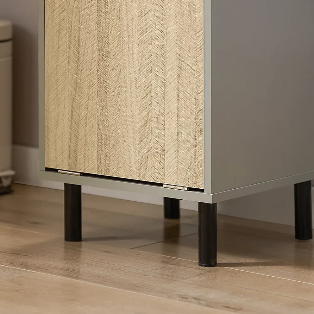 Sobuy Armoire de Salle de Bain, Armoire à Linge, Corbeille à Linge, BZR132-NG,