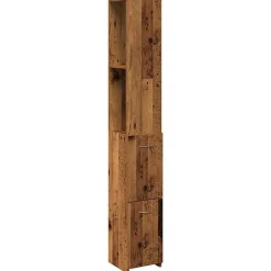 Meuble Wc|Vidaxl Armoire de salle de bain vieux bois 25x25x170cm bois ingénierie