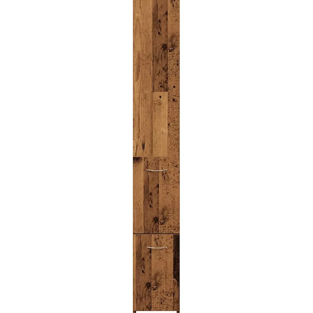 Meuble Wc|Vidaxl Armoire de salle de bain vieux bois 25x25x170cm bois ingénierie