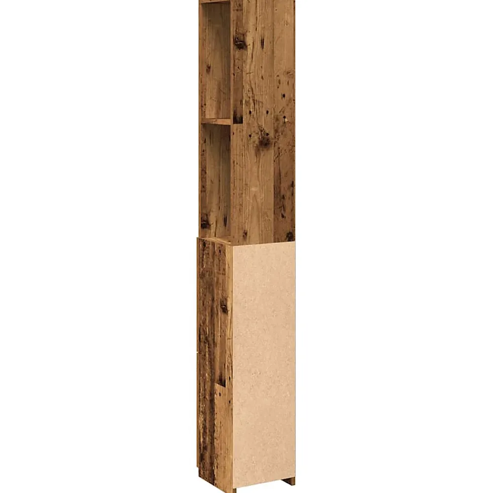 Meuble Wc|Vidaxl Armoire de salle de bain vieux bois 25x25x170cm bois ingénierie