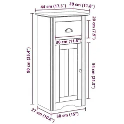 Meuble Wc|Vidaxl Armoire de salle de bain BODO blanc et marron 44x30x90 cm