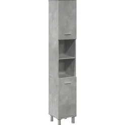 Vidaxl Armoire de salle de bain Gris béton 30x30x179 cm Aggloméré