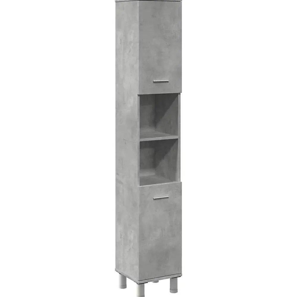 Vidaxl Armoire de salle de bain Gris béton 30x30x179 cm Aggloméré