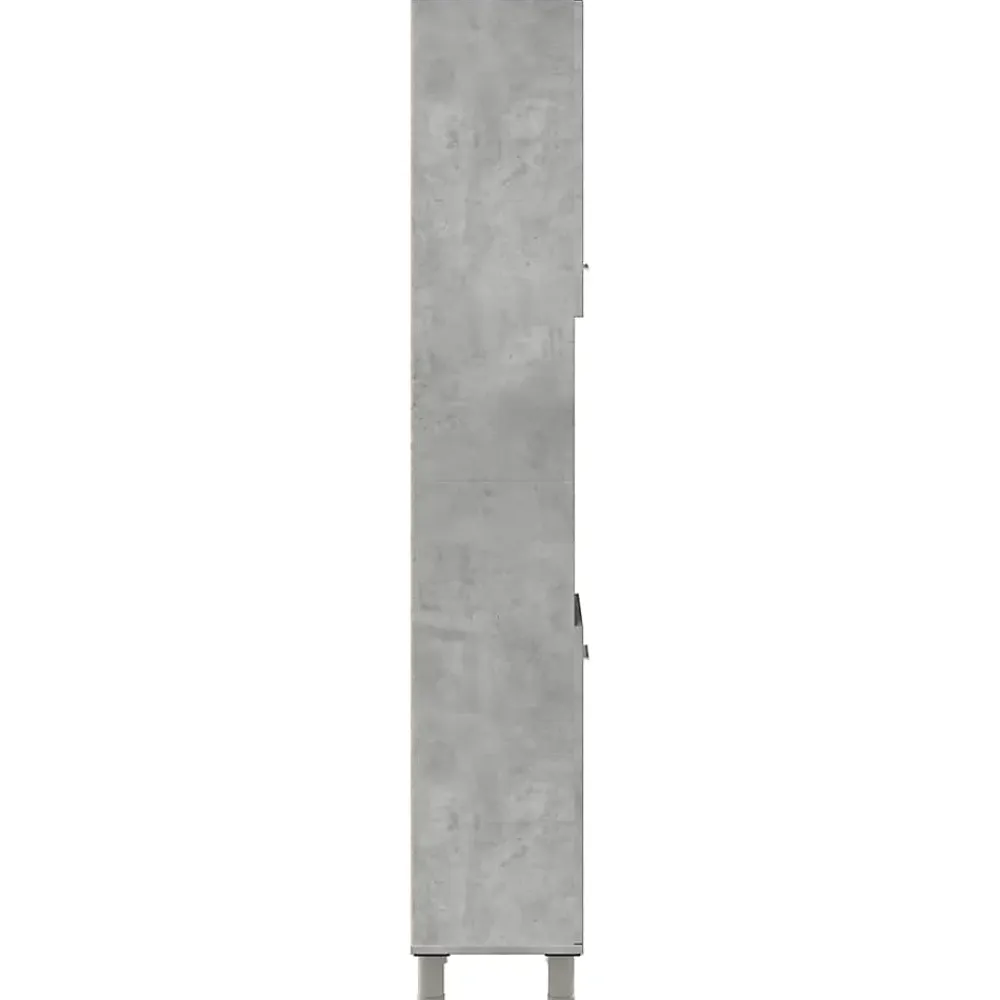 Vidaxl Armoire de salle de bain Gris béton 30x30x179 cm Aggloméré