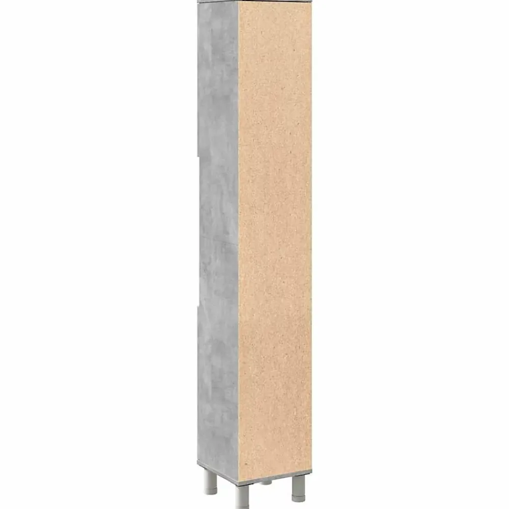Vidaxl Armoire de salle de bain Gris béton 30x30x179 cm Aggloméré