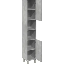 Vidaxl Armoire de salle de bain Gris béton 30x30x179 cm Aggloméré