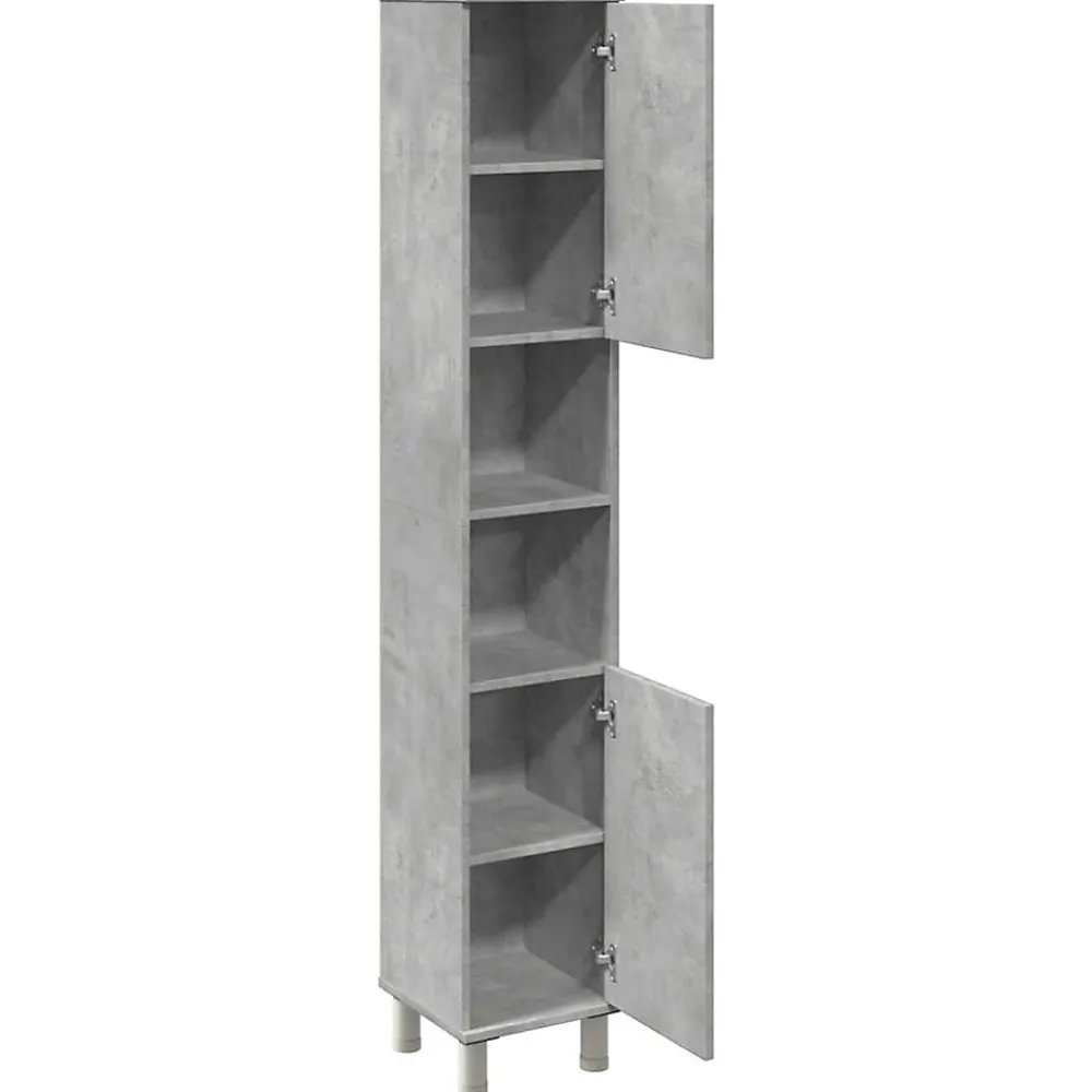 Vidaxl Armoire de salle de bain Gris béton 30x30x179 cm Aggloméré