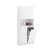 Armoire De Salle De Bains|Sobuy Armoire de Salle de Bain Sac à Linge, Portes, 2 Paniers à Linge, BZR150-W,
