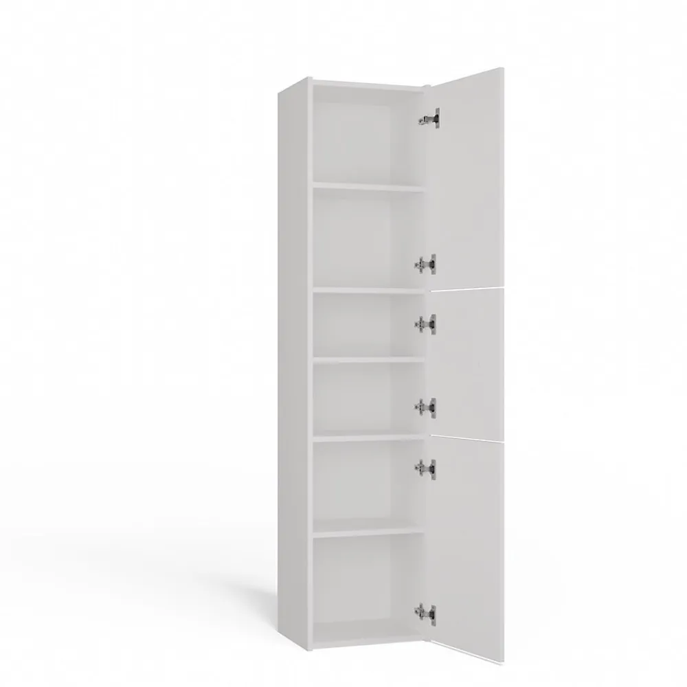 3xE Living Armoire de salle de bain, blanc mat, 170 x 40 x 30 cm