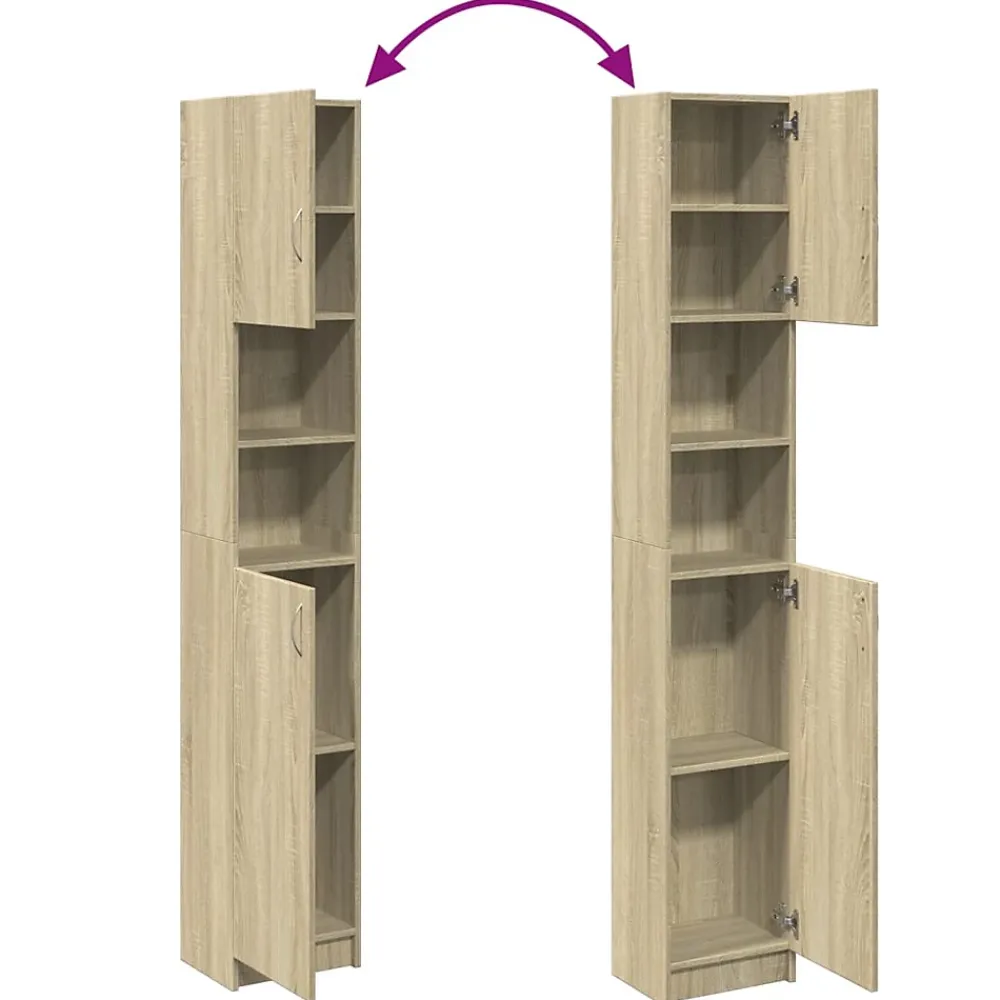 Vidaxl Armoire de salle de bain Chêne sonoma 32x25,5x190 cm Aggloméré