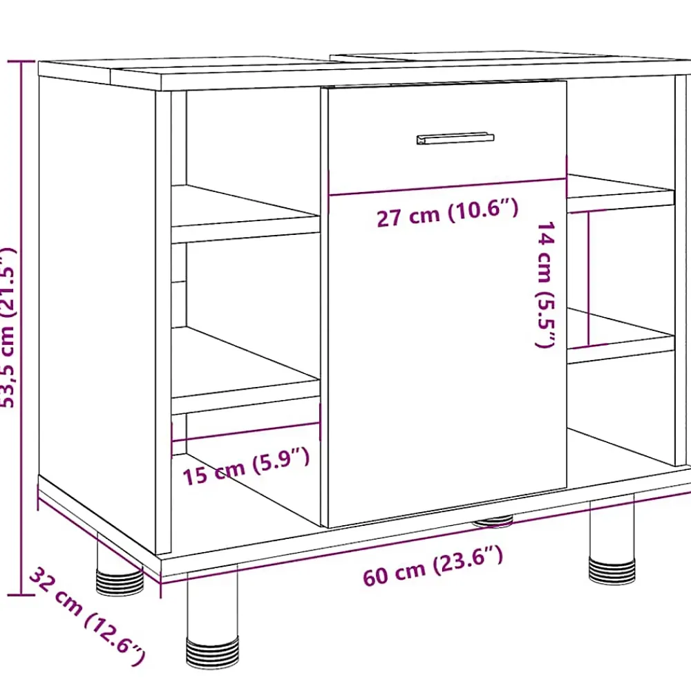 Meuble Wc|Vidaxl Armoire de salle de bain vieux bois 60x32x53,5 cm