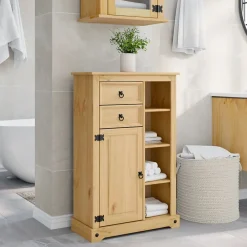 Meuble Wc|Vidaxl Armoire de salle de bain Corona 70x33x110 cm bois de pin massif