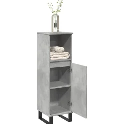 Meuble Wc|Vidaxl Armoire de salle de bain gris béton 30x30x100 cm
