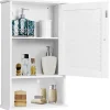 Armoire De Salle De Bains|Meuble De Salle De Bains Faible Profondeur|Giantex Armoire de Salle de Bain Mural Etagere Reglable en Hauteur Blanc