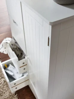 Finebuy Armoire de Salle de Bain 56x83x30 cm Commode avec Tiroir et Porte Blanc