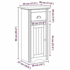 Vidaxl Armoire de salle de bain BODO gris 44x30x90 cm