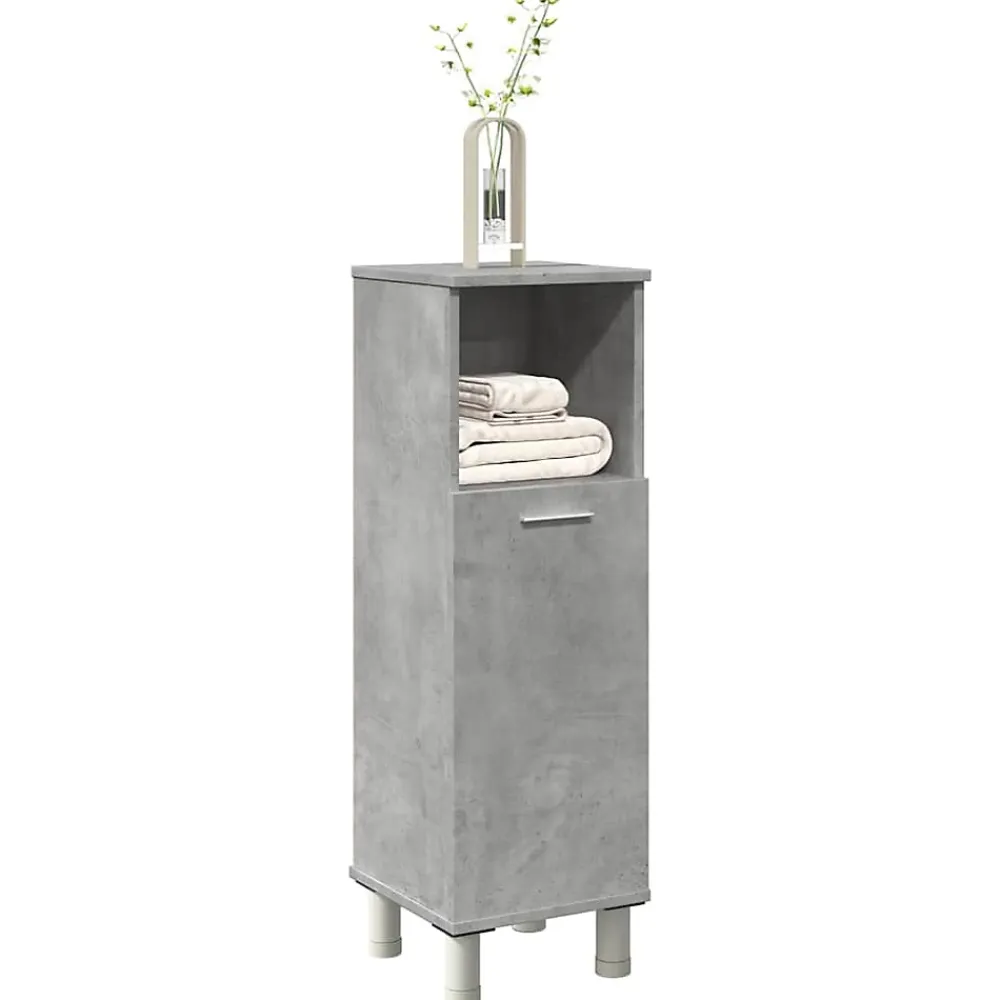 Vidaxl Armoire de salle de bain Gris béton 30x30x95 cm Aggloméré