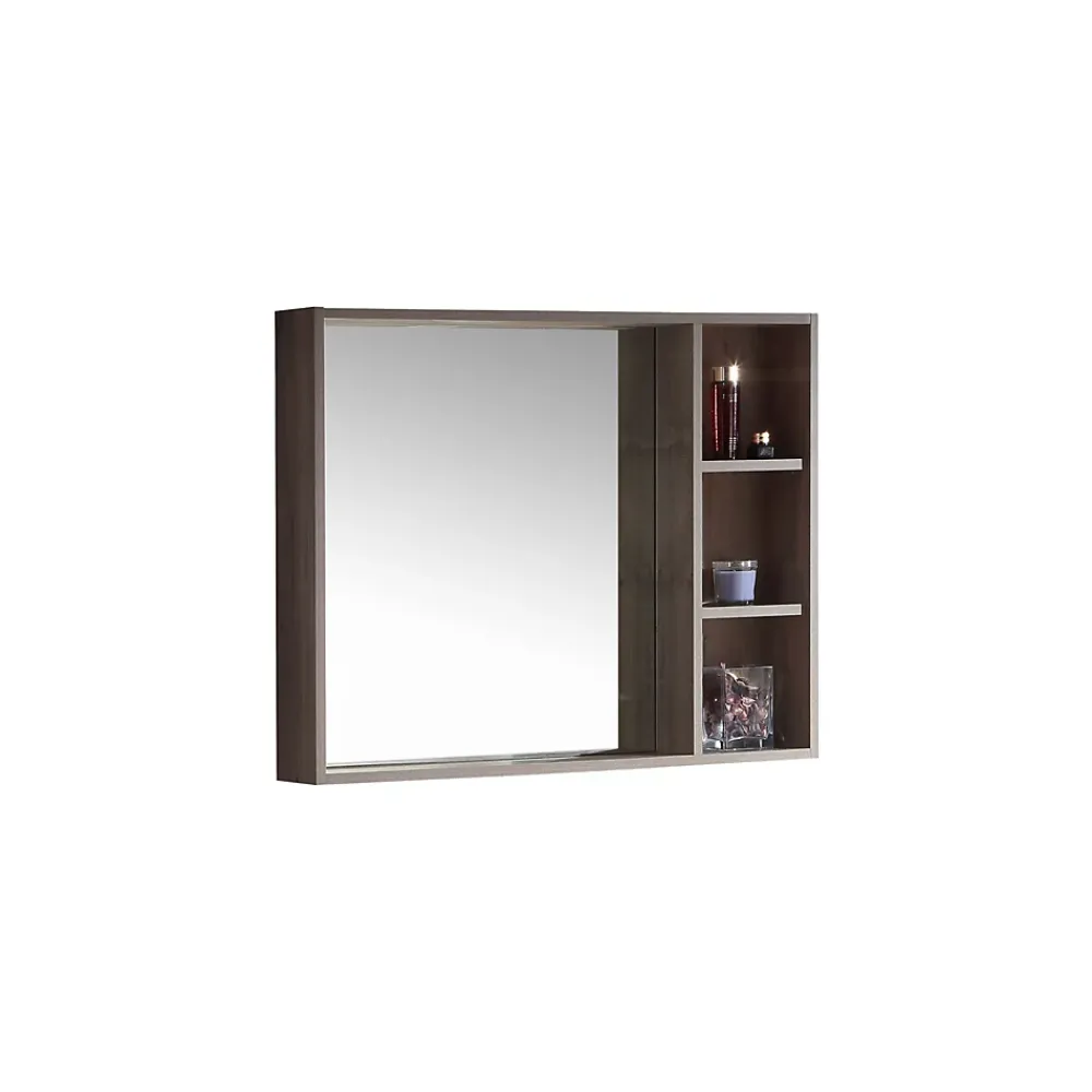 Jindoli Armoire de salle de bain avec miroir chêne brun 100 cm Aquanoma