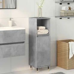 Meuble Wc|Vidaxl Armoire de salle de bain gris béton 30x30x100 cm