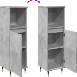 Meuble Wc|Vidaxl Armoire de salle de bain gris béton 30x30x100 cm