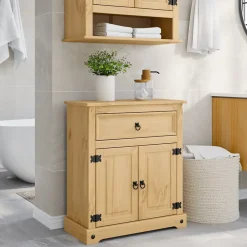 Meuble Wc|Vidaxl Armoire de salle de bain Corona 70x33x80 cm bois de pin massif
