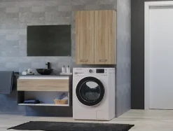 3xE Living Armoire de salle de bain pour machine à laver, 30 x 64 x 90 cm, chêne sonoma