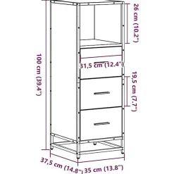 Vidaxl Armoire de salle de bain sonoma gris 35x37,5x100 cm