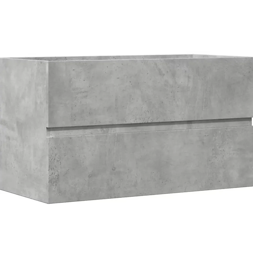 Vidaxl Armoire de salle de bain suspendue gris béton bois d'ingénierie