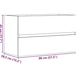 Vidaxl Armoire de salle de bain suspendue gris béton bois d'ingénierie