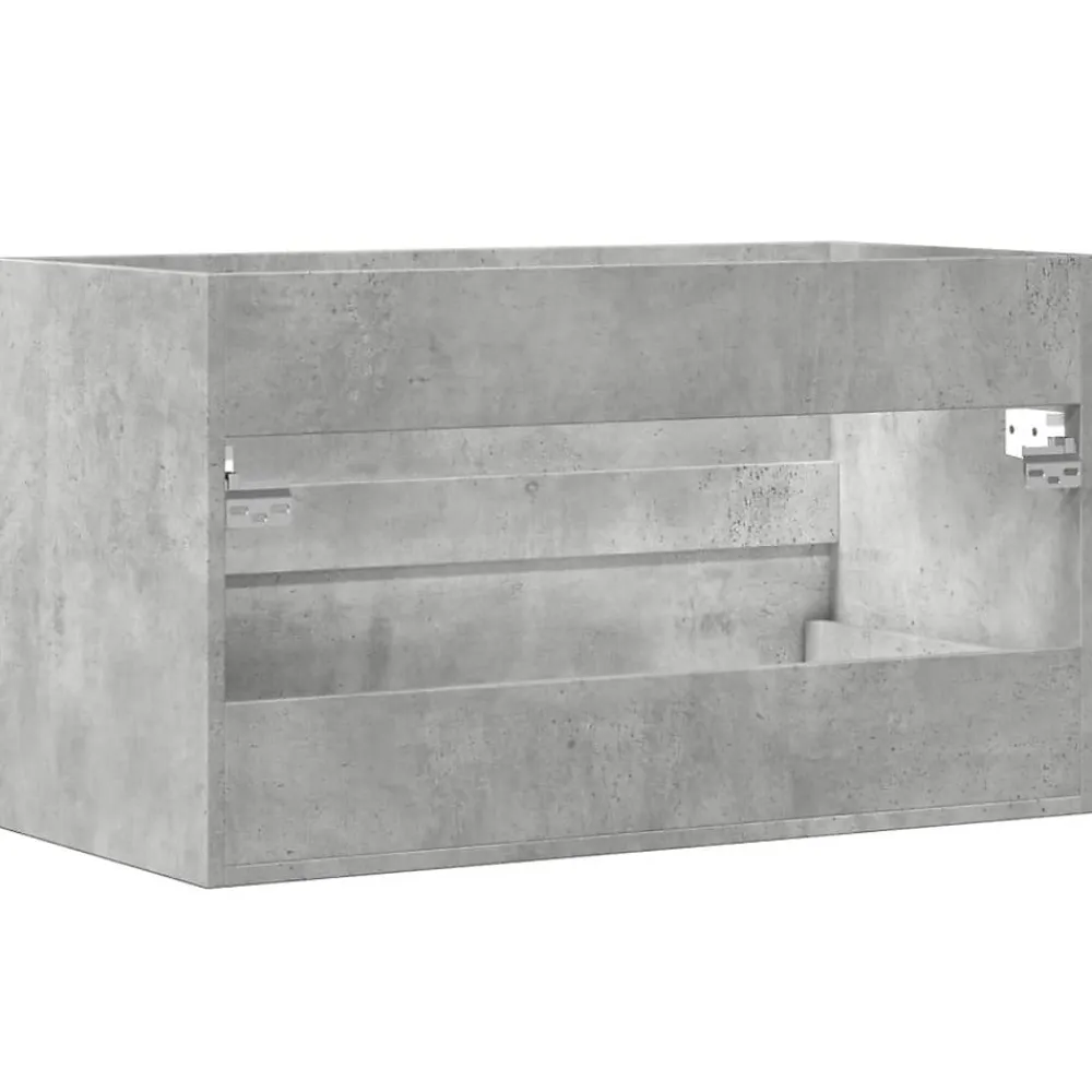 Vidaxl Armoire de salle de bain suspendue gris béton bois d'ingénierie