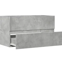 Vidaxl Armoire de salle de bain suspendue gris béton bois d'ingénierie