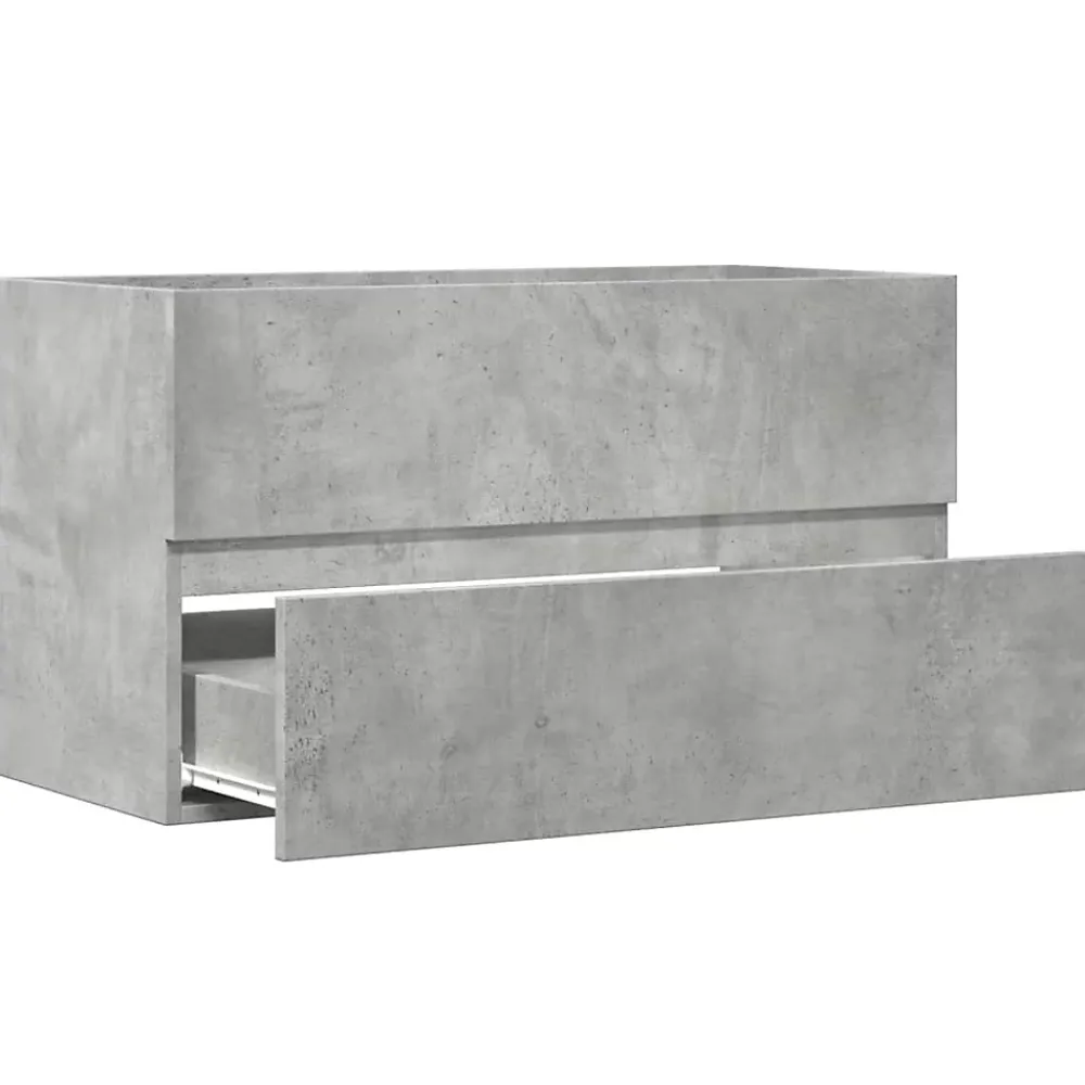 Vidaxl Armoire de salle de bain suspendue gris béton bois d'ingénierie