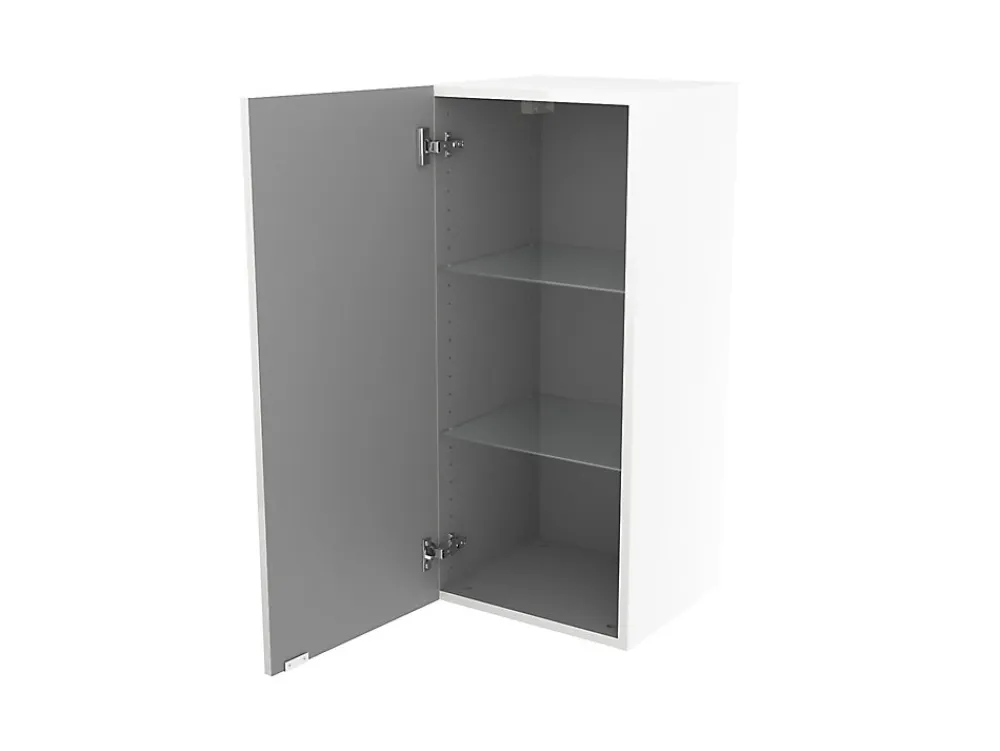 GoodHome Armoire de salle de bains blanc brillant l.40 x H.90 x P.36 cm, Imandra