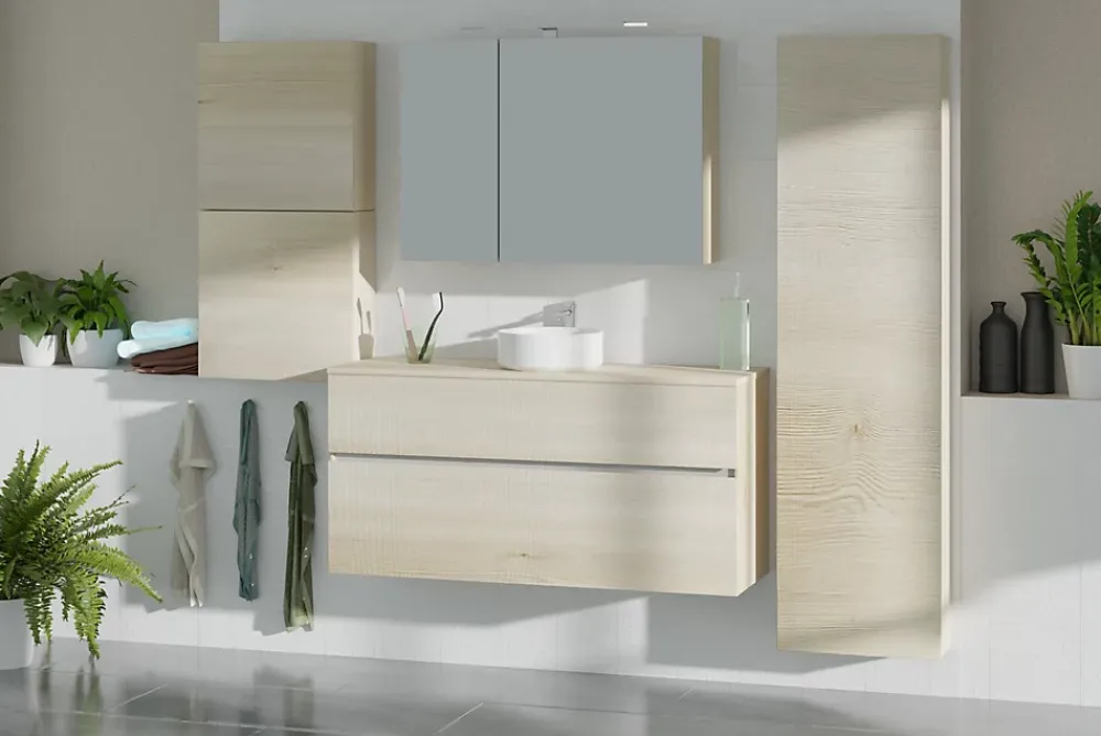 Cooke & Lewis Armoire de salle de bains effet chêne l.50 x H.50 x P.17 cm, Calao