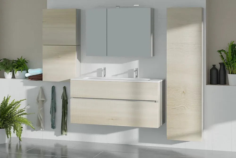 Cooke & Lewis Armoire de salle de bains effet chêne l.50 x H.50 x P.17 cm, Calao