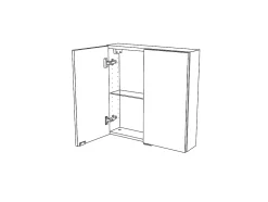 Meuble Wc|Armoire De Salle De Bains|GoodHome Armoire de salle de bains faible profondeur blanc brillant l.60 x H.60 x P.15 cm, Imandra