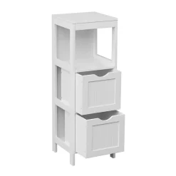 Mobili Rebecca Armoire de Salle de Bains en MDF Blanc avec 2 Tiroirs 1 étagère Rebecca Mobili