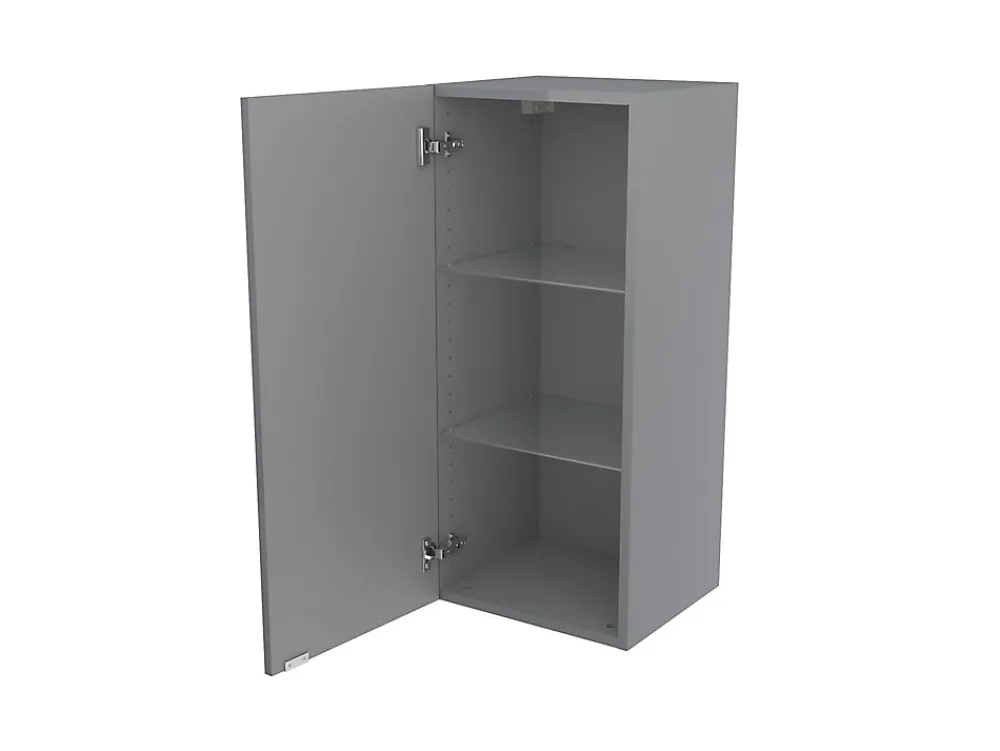 GoodHome Armoire de salle de bains gris brillant l.40 x H.90 x P.36 cm, Imandra