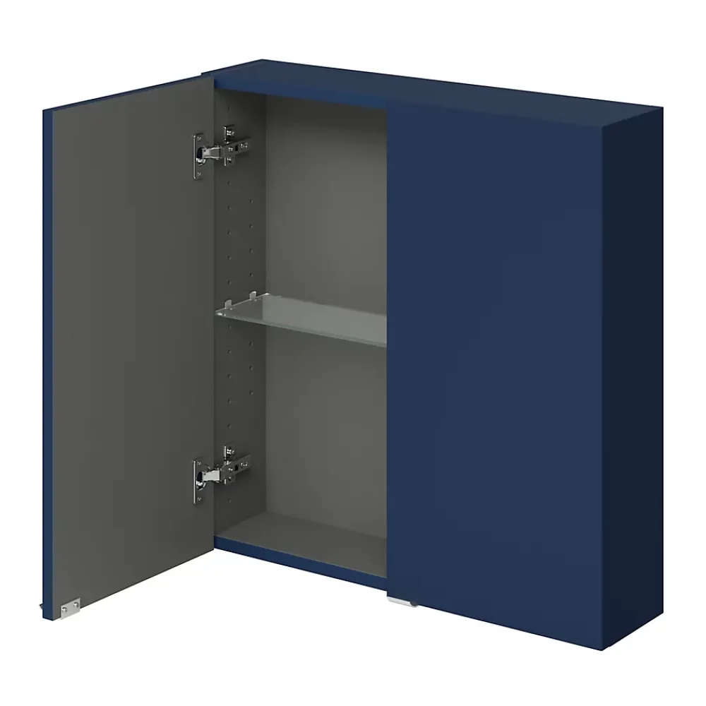Armoire De Salle De Bains|Meuble Wc|GoodHome Armoire de salle de bains faible profondeur bleu nuit mat l.60 x H.60 x P.15 cm, Imandra
