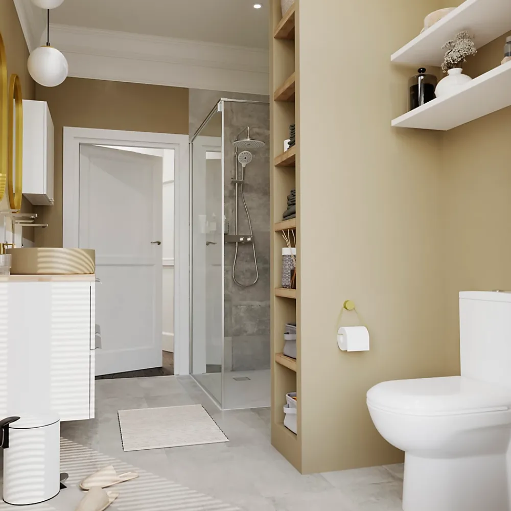 Meuble Wc|Armoire De Salle De Bains|GoodHome Armoire de salle de bains faible profondeur effet chêne l.60 x H.60 x P.15 cm, Imandra