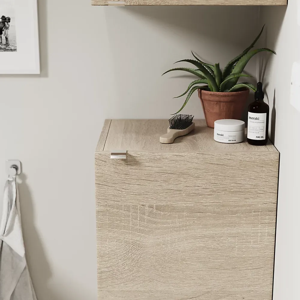 Colonne De Salle De Bains|Meuble De Salle De Bains Faible Profondeur|GoodHome Armoire de salle de bains effet chêne l.40 x H.90 x P.36 cm, Imandra