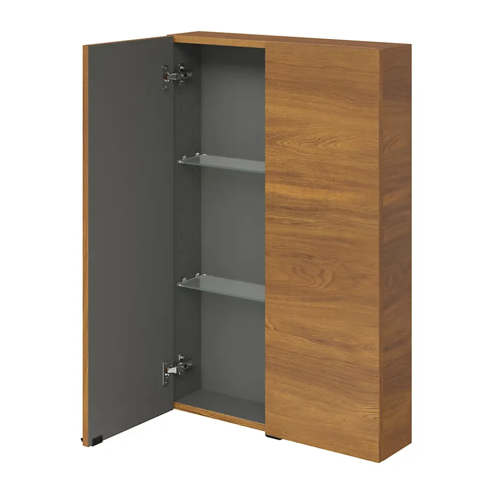 Meuble Wc|Armoire De Salle De Bains|GoodHome Armoire de salle de bains faible profondeur effet noyer l.60 x H.90 x P.15 cm, Imandra