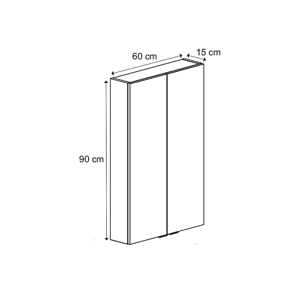 Meuble Wc|Armoire De Salle De Bains|GoodHome Armoire de salle de bains faible profondeur effet noyer l.60 x H.90 x P.15 cm, Imandra