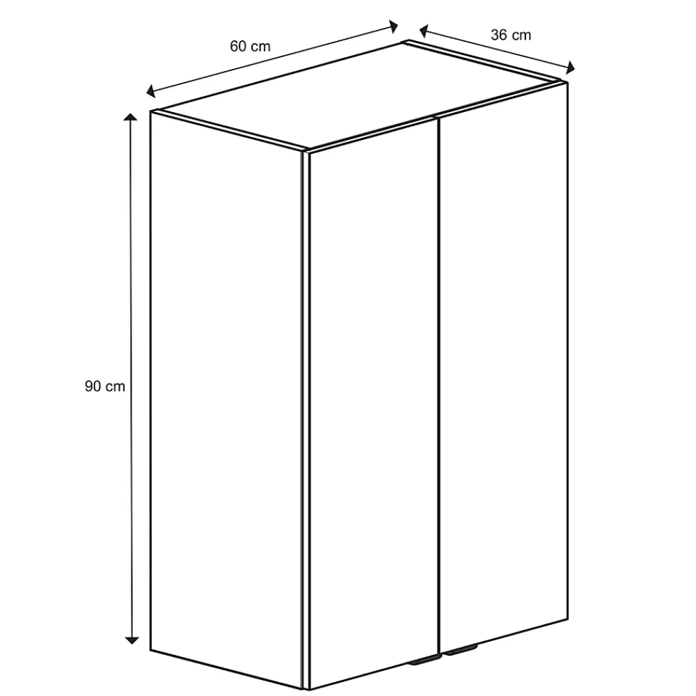 GoodHome Armoire de salle de bains effet chêne l.60 x H.90 x P.36 cm, Imandra