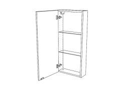 Meuble Wc|Colonne De Salle De Bains|GoodHome Armoire de salle de bains faible profondeur blanc brillant l.40 x H.90 x P.15 cm, Imandra