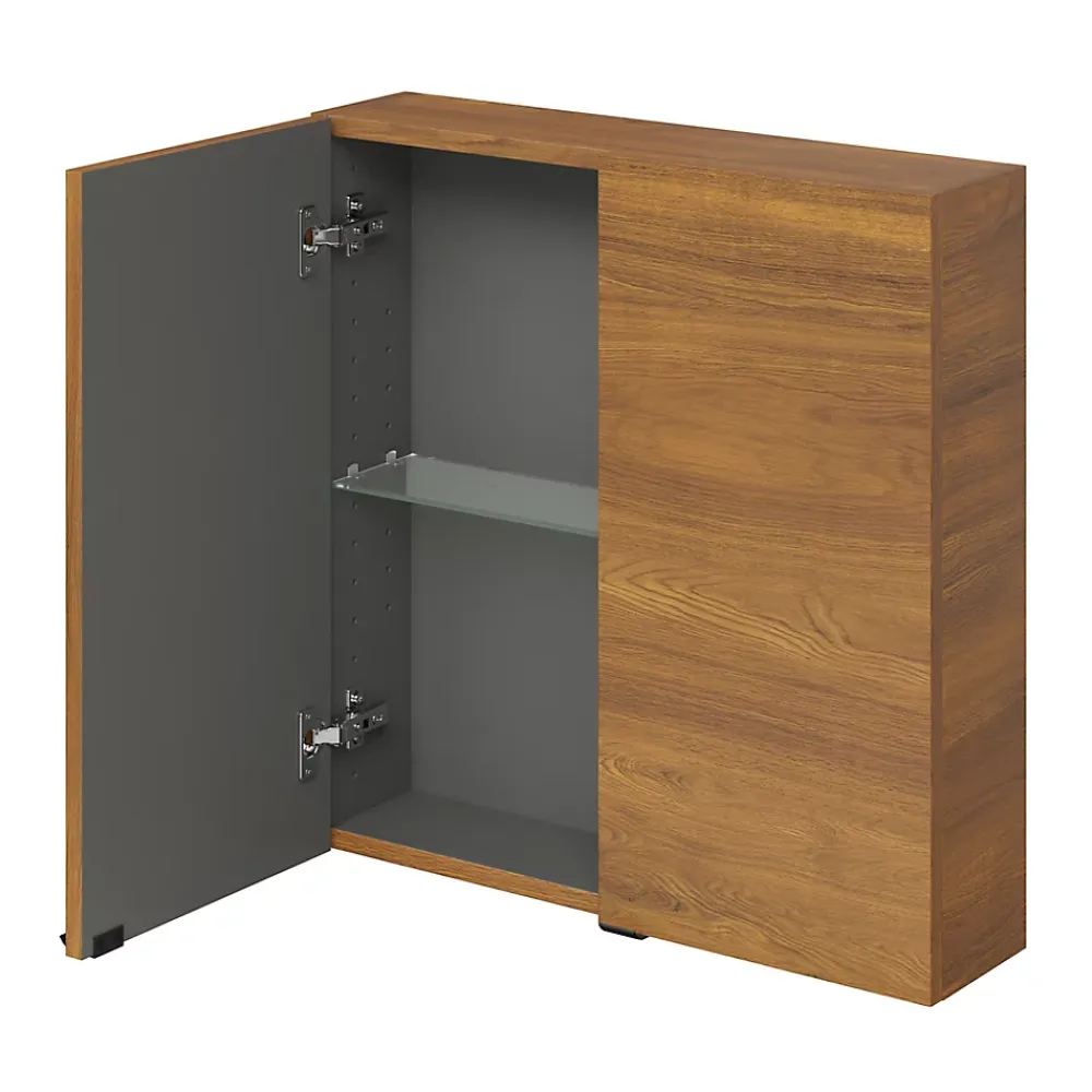 Meuble Wc|GoodHome Armoire de salle de bains faible profondeur effet noyer l.60 x H.60 x P.15 cm, Imandra