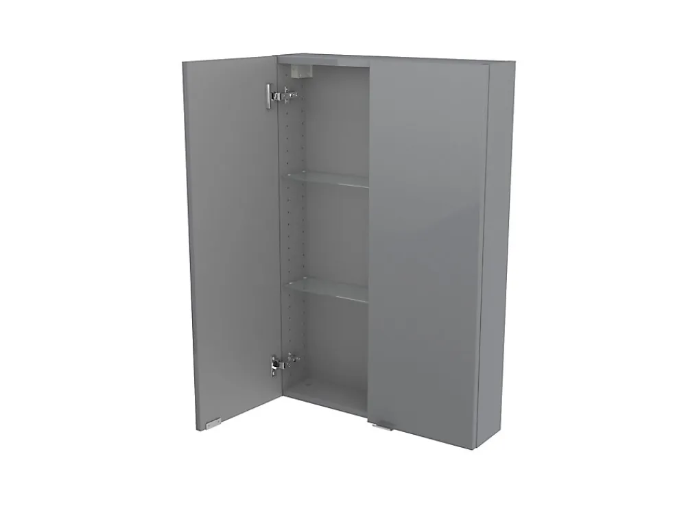 Meuble Wc|Armoire De Salle De Bains|GoodHome Armoire de salle de bains faible profondeur gris brillant l.60 x H.90 x P.15 cm, Imandra